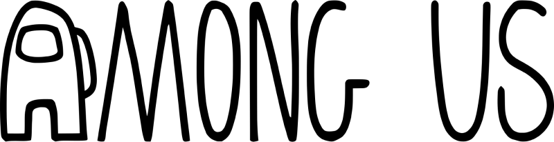 Among Us logo on a transparent background