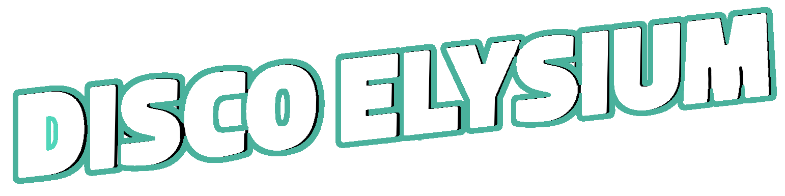Disco Elysium logo on a transparent background