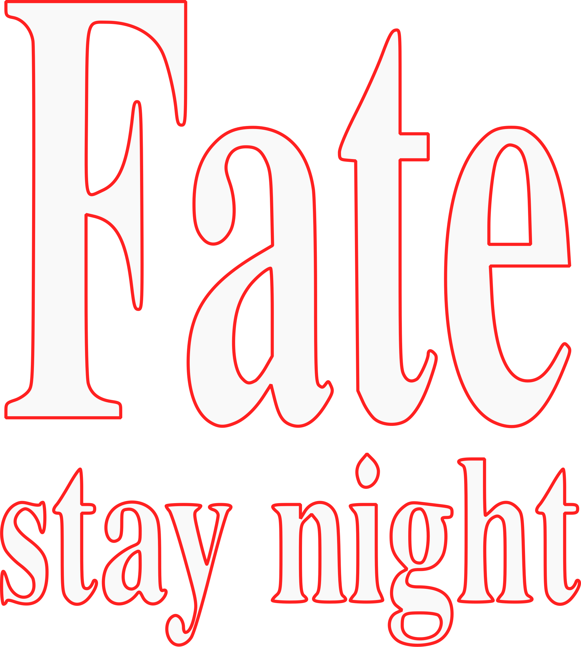 Fate/Stay Night logo on a transparent background