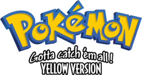 Pokémon Yellow logo on a transparent background