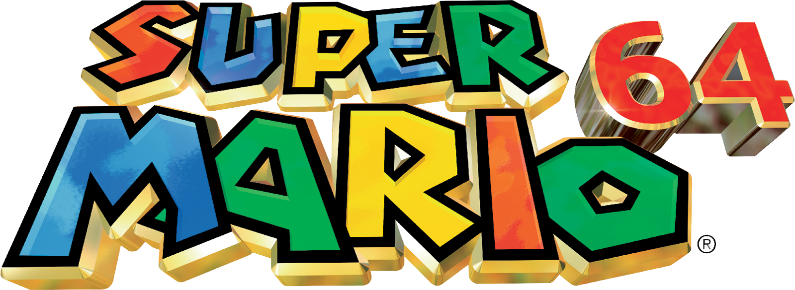 Super Mario 64 logo on a transparent background