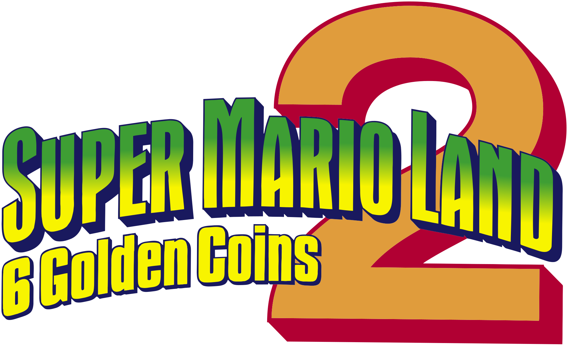 Super Mario Land 2: 6 Golden Coins logo on a transparent background