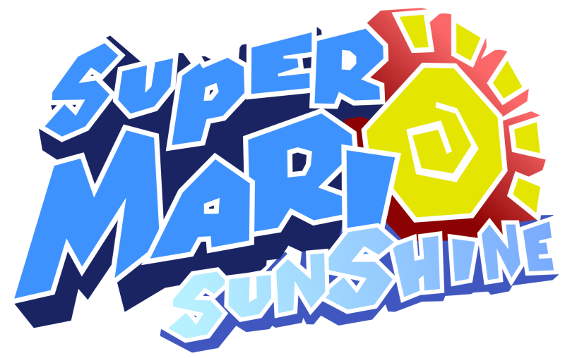 Super Mario Sunshine logo on a transparent background
