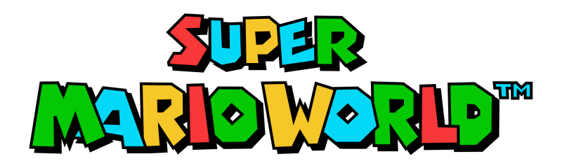 Super Mario World logo on a transparent background