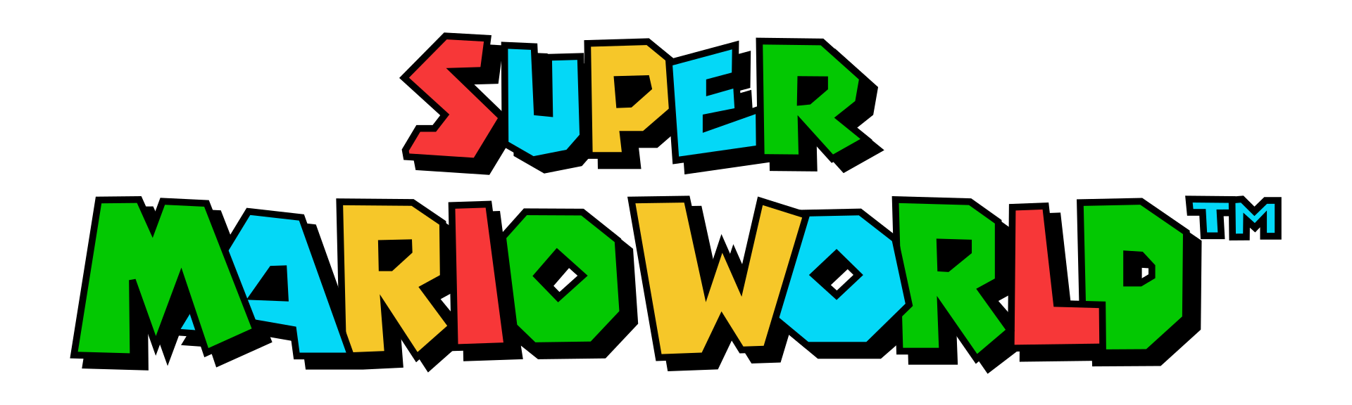 Super Mario World logo on a transparent background