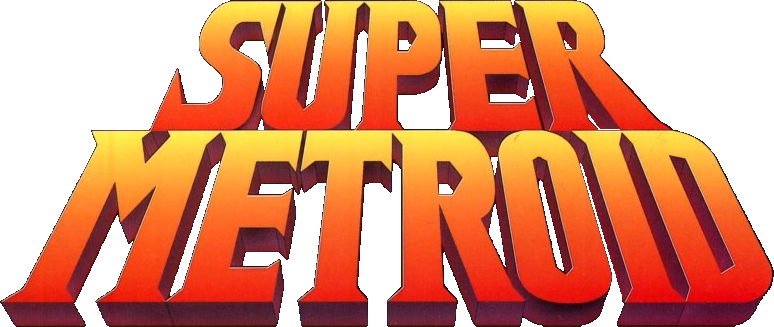 Super Metroid logo on a transparent background